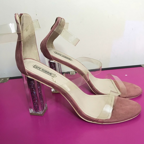clear box heels